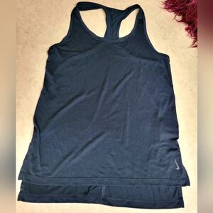 Nike women's small  dri fit athletic tank black grey logo